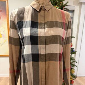 Burberry Women’s Plaid Shirt, size L